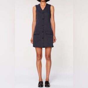 DL1961 V-Neck Pinstripe Dress